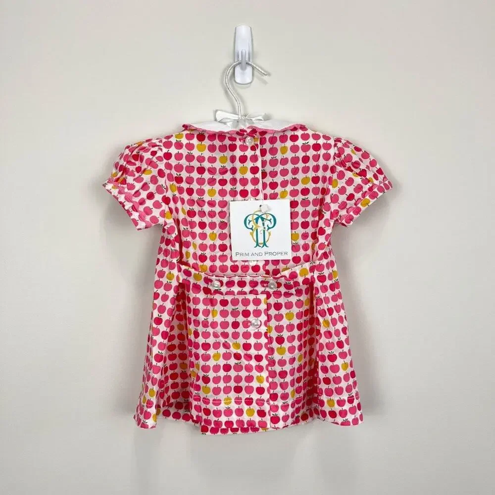 Prim & Proper Girls Collared Apple Dress 18 Months NWT - Picture 6 of 8